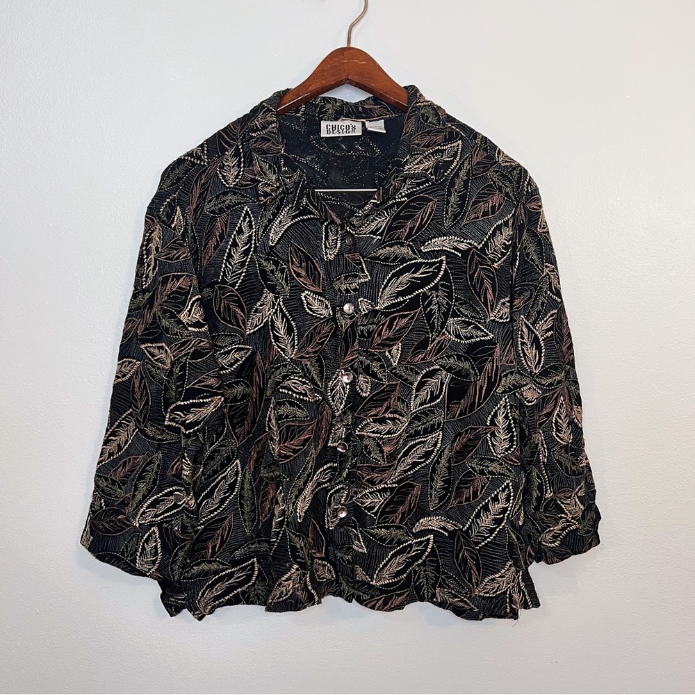 black floral button up blouse